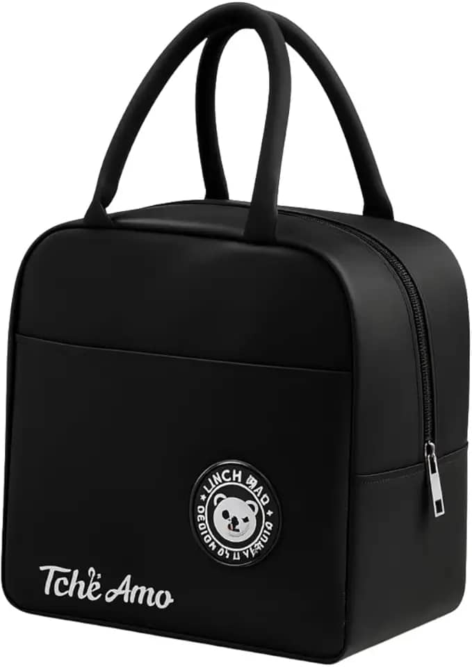 Bolsa Térmica Marmita Lancheira Escolar Fitness Academia Passeios Conserva Quente e Frio Compacta e Elegante (Preto)