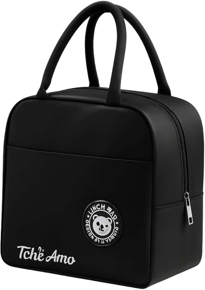 Bolsa Térmica Marmita Lancheira Escolar Fitness Academia Passeios Conserva Quente e Frio Compacta e Elegante (Preto)