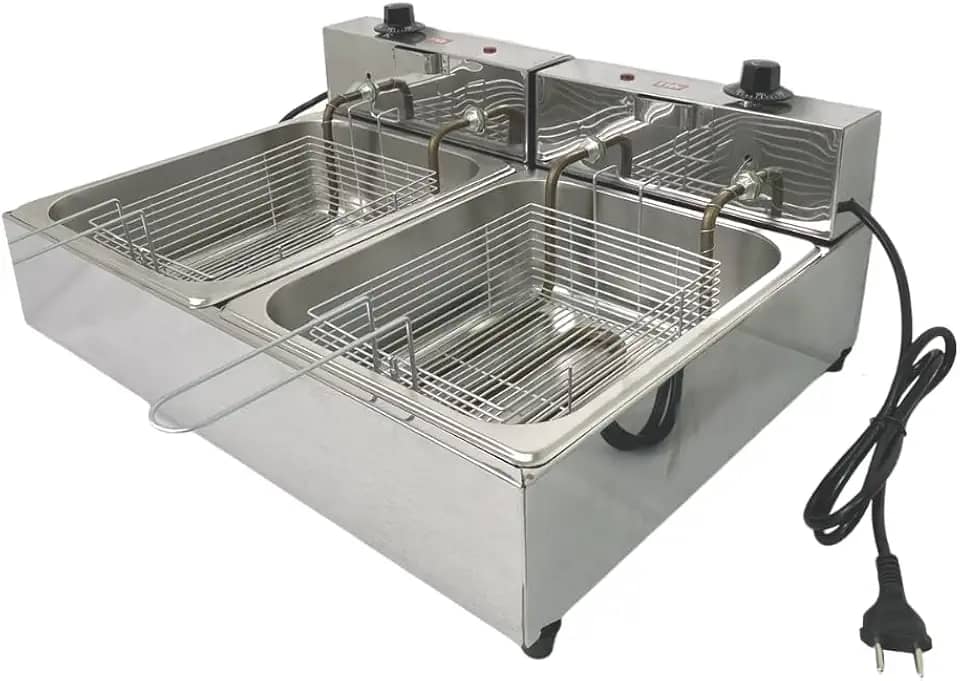 Fritadeira Elétrica 2 Cubas 10 Litros Industrial 220v - Boni