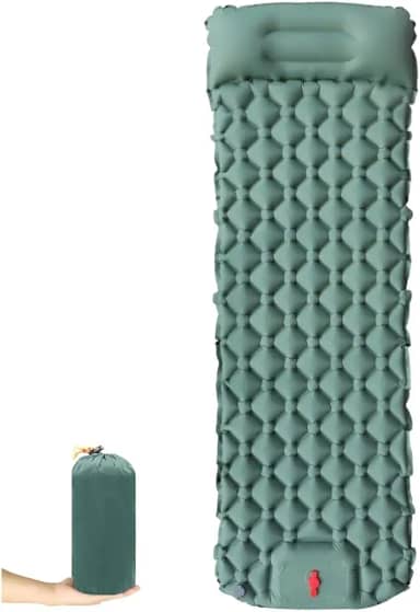 Colchão Inflável Automático Ar Externo Portátil Único De Casal Sleeping Pad Ar Externo Portátil De Acampamento 190 * 120 * 5 Cm / 190 * 60 * 5 Cm Com Travesseiro (190 cm x 60 cm)