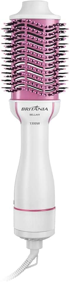 ESCOVA SECADORA BRITANIA 4 EM 1 BELLA01 BIVOLT 1300W BCO/ROSA