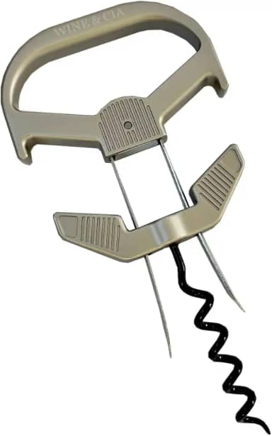 Abridor de Garrafa de Vinho Premium Saca Rolhas Antigas 2 Lâminas com Espiral Inox Anatômico Multi Funcional Com Case Elegante Ideal Para Presente e Uso Intenso Wine & Companhia