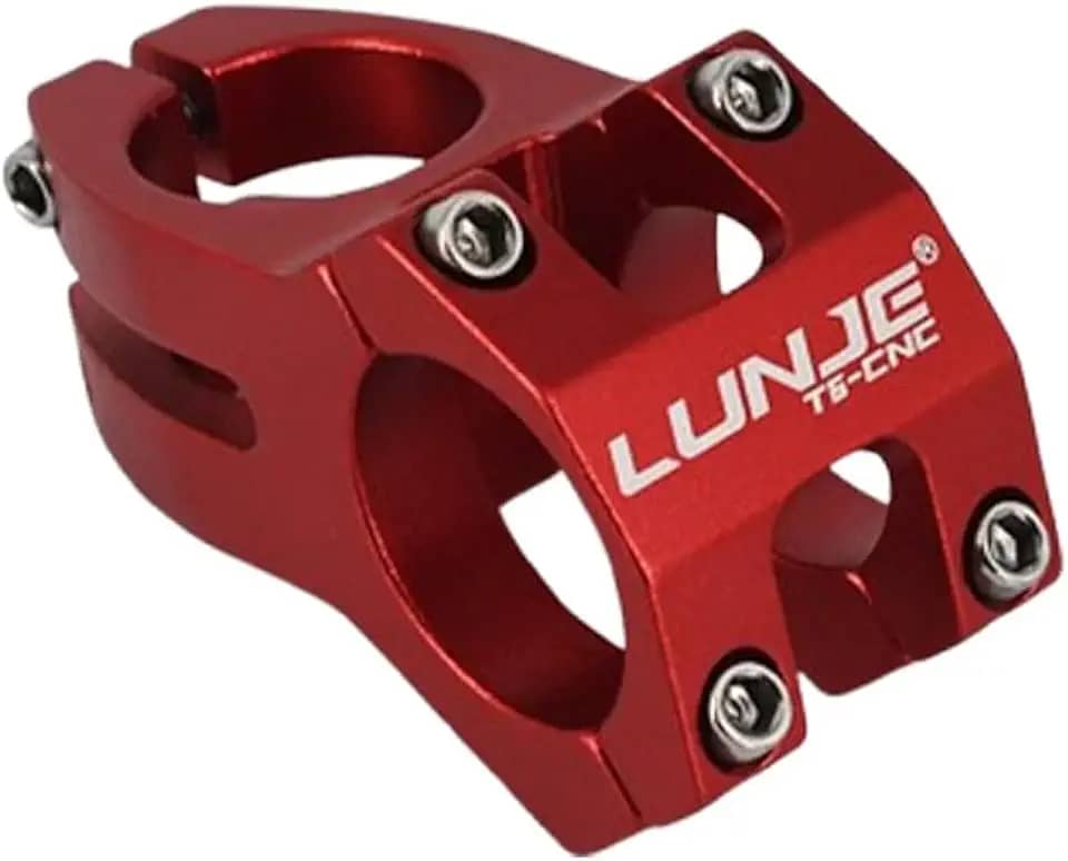 Guidão vermelho premium para bicicleta - alumínio leve, design de queda curta de 31,8 × 45 mm para maior conforto e controle