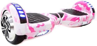 Hoverboard Skate Elétrico 6.5" com Led e Bluetooth Original Brinovar (Rosa Camuflado)