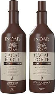 Inoar, Cacau Forte, Kit Shampoo 1L + Condicionador 800ml, Crescimento Saudável e Hidratação Intensa, Biotina e Manteiga de Cacau, Para Cabelos Enfraquecidos e Quebradiços
