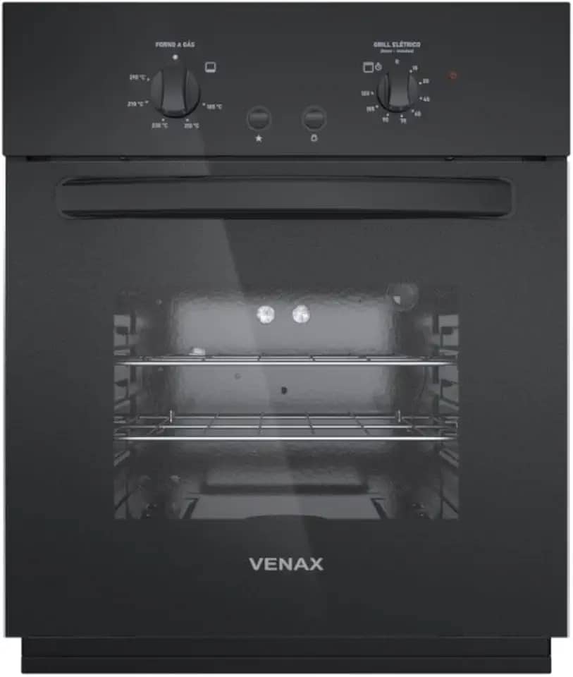 Forno Embutir Gás 50L Totale Nero GIII - Venax - Preto Fosco - 220V