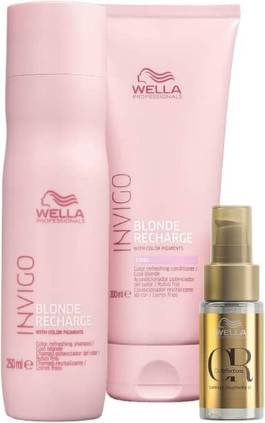 Wella Professionals Blonde Recharge - Shampoo 250ml+Condicionador 200ml+Oil Reflections 30ml