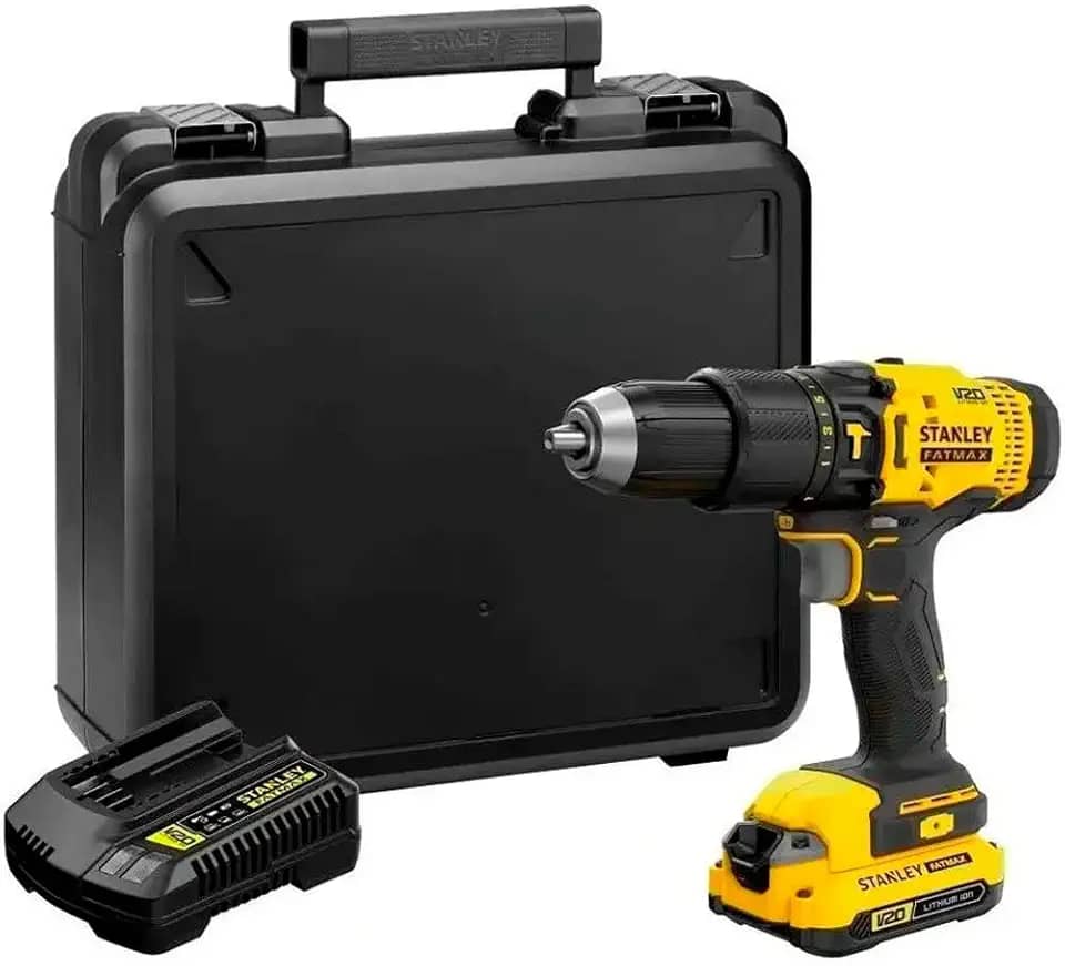 STANLEY Kit Parafusadeira e Furadeira de Impacto 1/2 Pol. (12mm) 20V MAX* com Bateria Bivolt e Maleta SCD711C1K