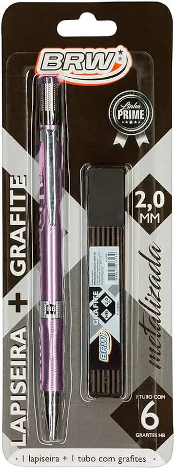 Lapiseira Metalizada Rosa + Grafite 2.0mm, BRW