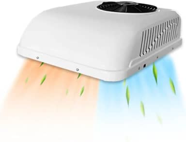 Incluindo Tarifas Aspligo-12 volts dc ar condicionado calor e frio estacionamento elétrico telhado rv ar condicionado 8800BTU Motorhome caminhão trailer trailer van 12V unidade ac