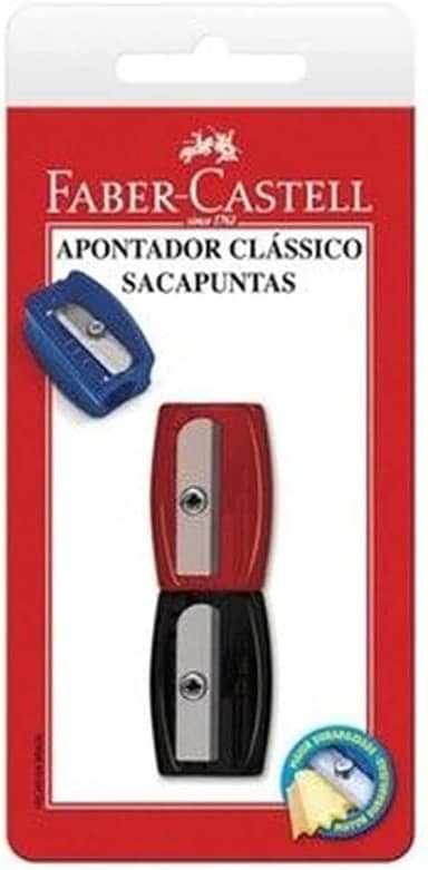 Apontador sem Deposito Simples Clássico, Faber-Castell, SM/060100ZF, Multicor