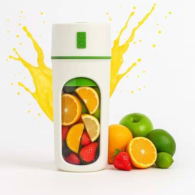 Mini Liquidificador Portátil 340mL | Alta Potência 2200RPM | Bateria 1500mAh | Sucos, Vitaminas e Shakes | Compacto, Leve e Recarregável USB Tipo-C | Seu Whey Pronto a Qualquer Hora e Lugar (Verde)