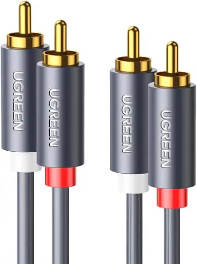 Cabo Áudio Ugreen 2RCA para 2RCA Macho 2M Preto Conexão Alta Fidelidade Som Estéreo Perfeito Para Home Theater Sistemas Som Automotivo Performance Profissional