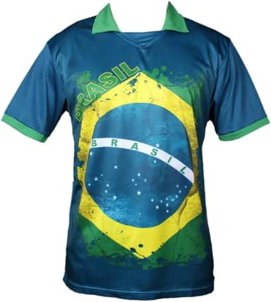Camisa Polo Brasil Azul Unissex – Edição Especial para Copa do Mundo e Jogos de Futebol – Leve, Confortável e Ideal para Treino e Uso Casual (Tamanho P)