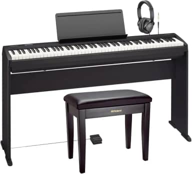 Kit Piano Digital Roland FRP-2 acr com Banco, Estante e Fone de Ouvido