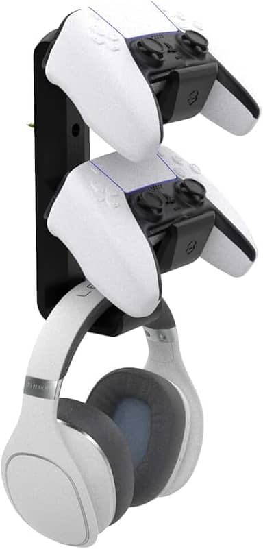 Suporte Parede Compativel Com 2 Controles E Headset Ps5 Xbox