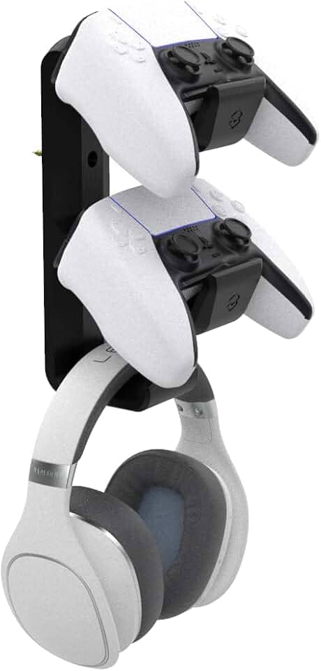 Suporte Parede Compativel Com 2 Controles E Headset Ps5 Xbox