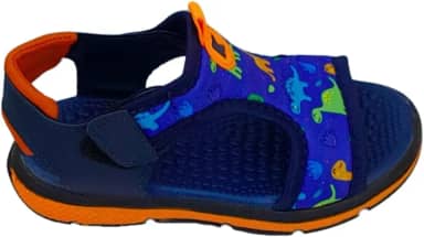 Sandália Papete Infantil Masculina Menino Anatômica Escolar Dinossauro Presente Natal Black Dino Tiras auto Colantes - Linha Premium