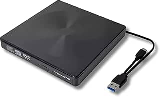 Gravador DVD Externo USB 3.0 e Tipo-C KP-HD845 - Portátil, Alta Velocidade e Compatível com Windows, macOS e Linux