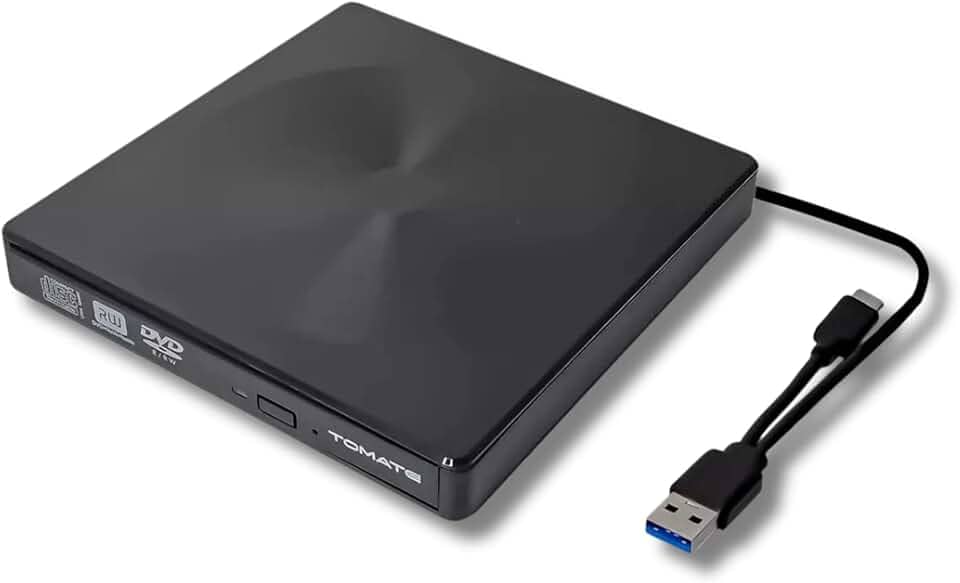 Gravador DVD Externo USB 3.0 e Tipo-C KP-HD845 - Portátil, Alta Velocidade e Compatível com Windows, macOS e Linux
