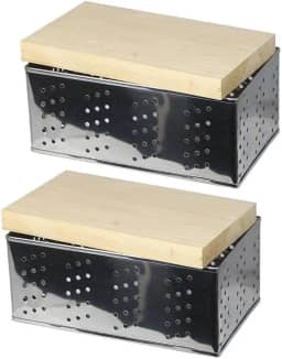 Kit 2 Formas retangular Queijo Caseiro Artesanal Inox P e G