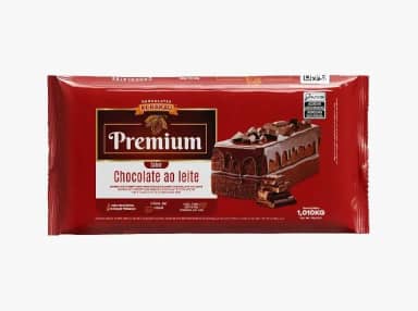 Cobertura Fracionada Premium Sabor Chocolate ao Leite, 1,01kg, Textura Cremosa, para Bolos, Bombons, Trufas, Pães de Mel, Recheios e Sobremesas, Uso Profissional e Doméstico