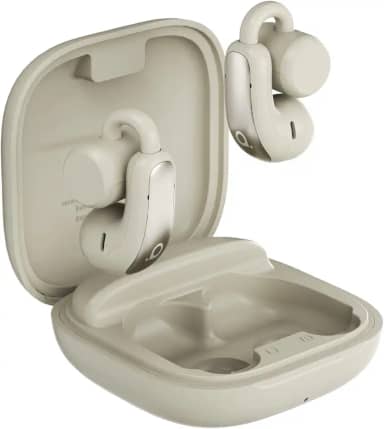 Fone de Ouvido Bluetooth Basike, Fone sem fio Bluetooth 5.3 com clipe, Condução Óssea, Cancelamento de Ruído, IPX5, Reprodução 28 Horas, Compatível com iOS, Android para Corrida e Fitness (Areia)