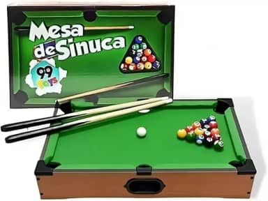 Jogo Mesa De Sinuca - 2 Tacos 15 Bolas Premium Brinquedo