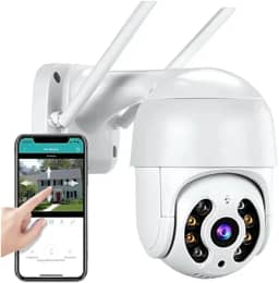 Câmera de Segurança IP Wi-Fi Externa Prova D'água IP | Full HD 1080p, Visão Noturna Colorida, PTZ 360º, Áudio Bidirecional e Acesso via Celular | Câmera de Monitoramento Residencial e Comercial