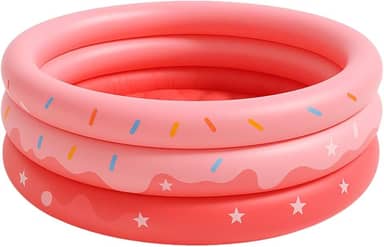 Piscina Infantil Inflável Gigante Donuts 220L Boia Crianças Diversão (Rosa)