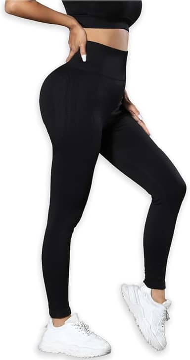 Calça Legging Academia Feminina Poliamida Cintura Alta Sem Costura Fitness, Elasticidade, Sustentação, Corrida, Academia Feminina de Ioga/Jogging