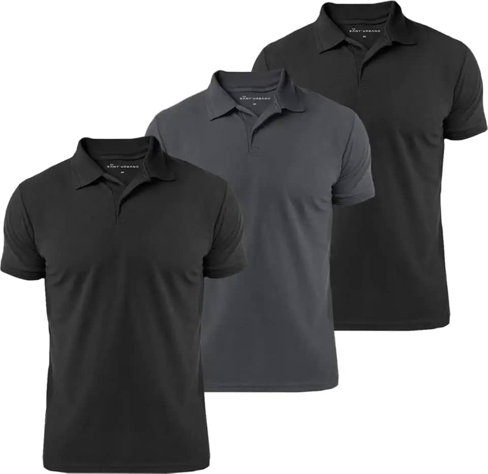 Kit 3 Camisas Polo Masculina Básica Lisa Detalhe 3 Frisos
