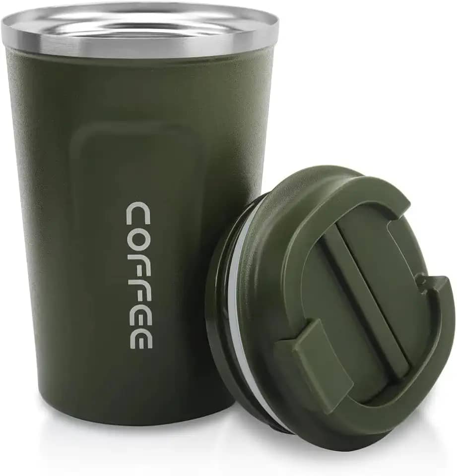 Copo Térmico Cafe Cerveja Com Tampa Aço Inoxidável Anti-vazamento 500ml VERDE