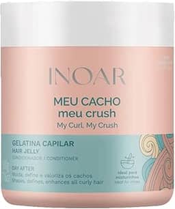 Inoar, Meu Cacho Meu Crush, Gelatina Capilar, Definição de Cachos, Hidratação Intensa, Com Colágeno e Vitamina E - 500g