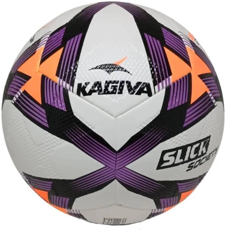 Bola de Futebol Society Slick – Tamanho Oficial, Costurada à Mão, Câmara de Butil, Uso em Grama Sintética
