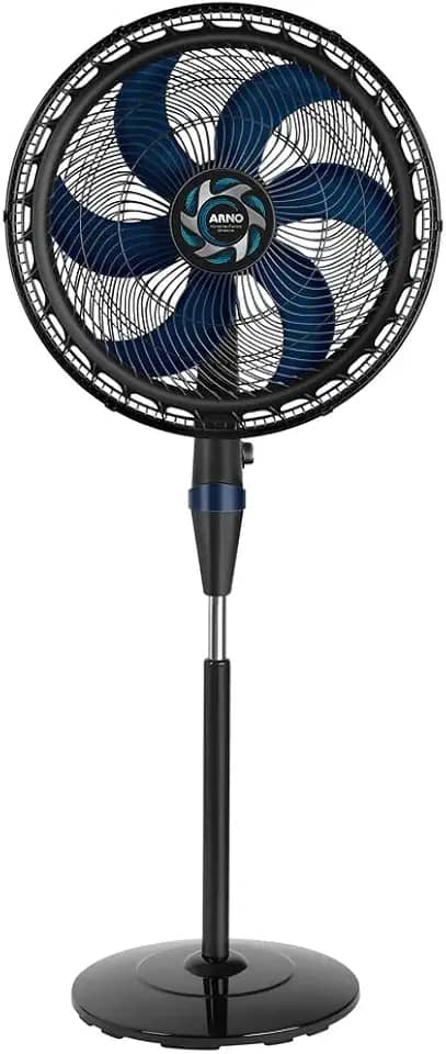 Ventilador de Coluna Arno Xtreme Force Breeze 50cm VB52, 126W, 6 Pás, 3 Velocidades, Oscilação 80º, Power Zone, Modo Sono Tranquilo, Altura Ajustável de até 1,5m, 220V