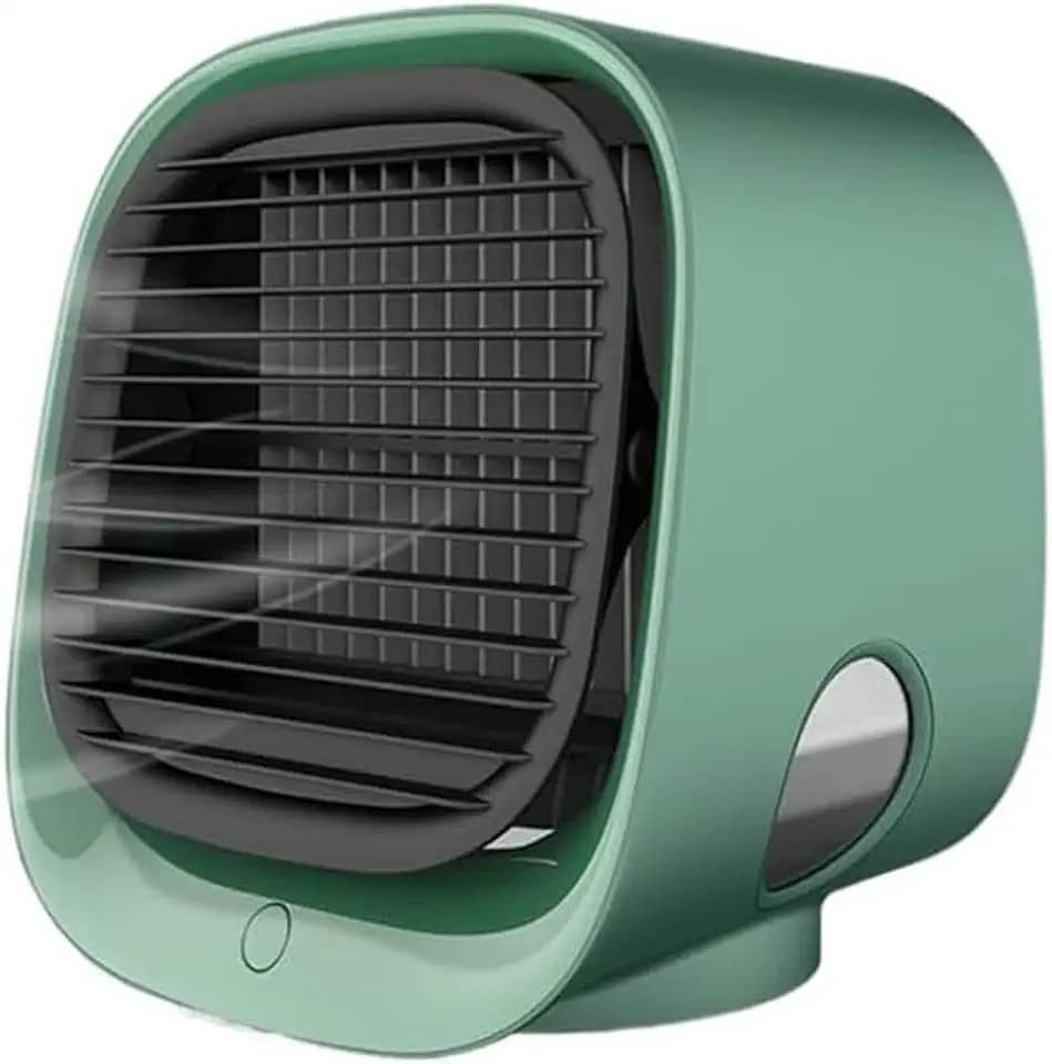 Ar condicionado móvel, mini ar condicionado portátil de resfriamento instantâneo com função de balanço de tanque de 250 ml para casa, escritório, viagens, quarto, verde