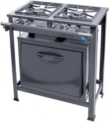 Tron Fogão Industrial Eco N.E 2 Bocas 1Qs 1Qd C/F Grafite Aço Galvanizado Elétrico