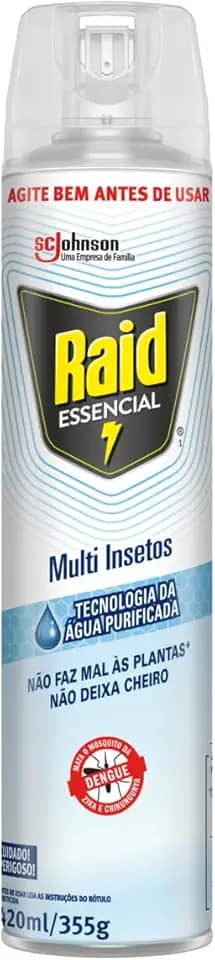 Inseticida Aerossol Multi-Insetos sem Perfume Raid Essencial Frasco 420ml Spray