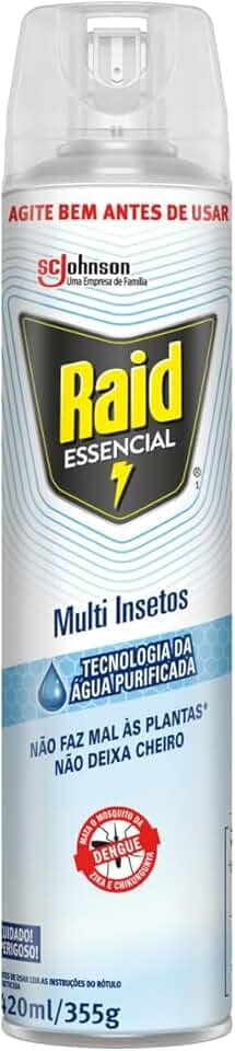 Inseticida Aerossol Multi-Insetos sem Perfume Raid Essencial Frasco 420ml Spray