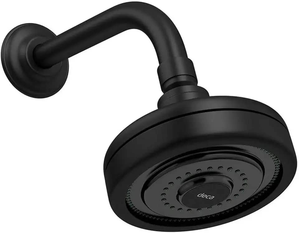 Deca Ducha Redonda de Parede Black Matte Acqua Plus