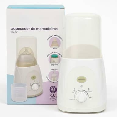 Aquecedor de Mamadeira Elétrica 127V 3 em 1 Aquece Descongela Leite Papinha Estereliza Mamadeiras e Chupetas