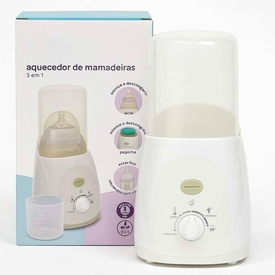 Aquecedor de Mamadeira Elétrica 127V 3 em 1 Aquece Descongela Leite Papinha Estereliza Mamadeiras e Chupetas
