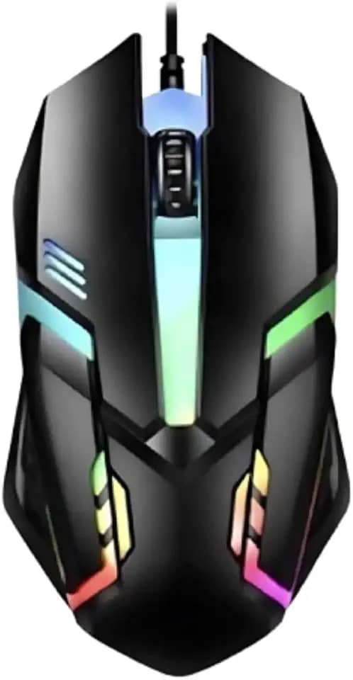 Mouse Gamer 1200 DPI USB com LED RGB Automático, 4 Botões Programáveis, Design Óptico Ergonômico e Sensibilidade para PC e Notebook com Ajuste de 4 Velocidades – Alta Precisão e Conforto Gamer