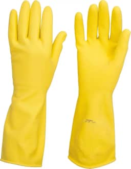 Luva de Látex, Tamanho G, Cor Amarela, Antiderrapante, com Forro, Vonder VDO2373