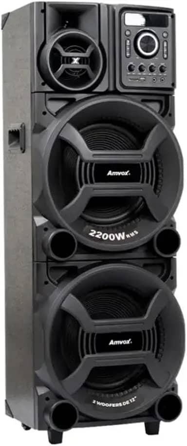Amvox Caixa de Som Amplificada ACA 2201 Pesadão II - 2200W RMS, Bluetooth, Equalizador, USB