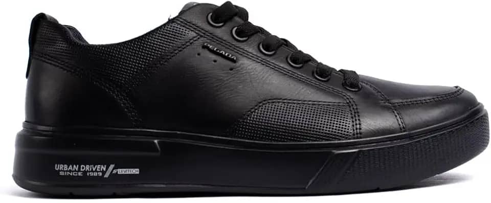 Tênis Masculino Pegada Levitech em Couro Preto