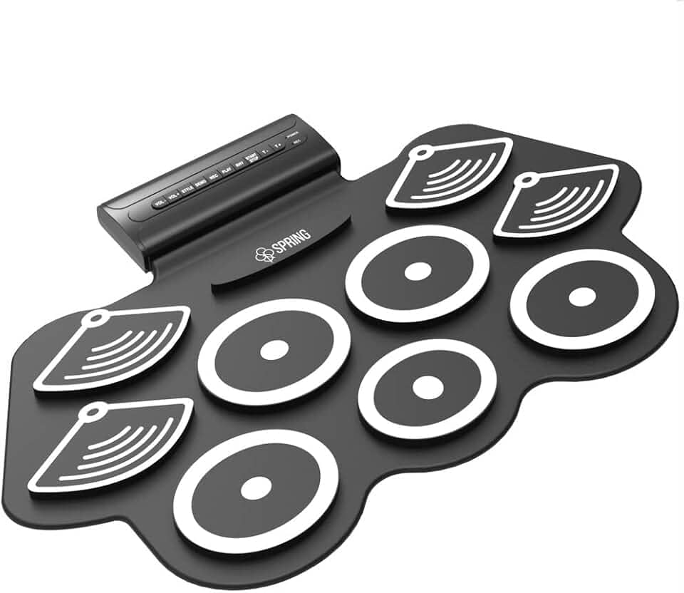 Bateria Eletronica Dobravel Preto Spring 9 Pads