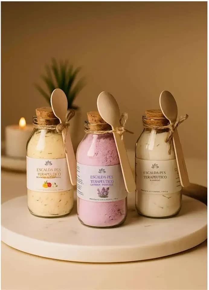 Kit 3 Escalda Pés Efervescente Terapêutico, Spa dos Pés Relaxante