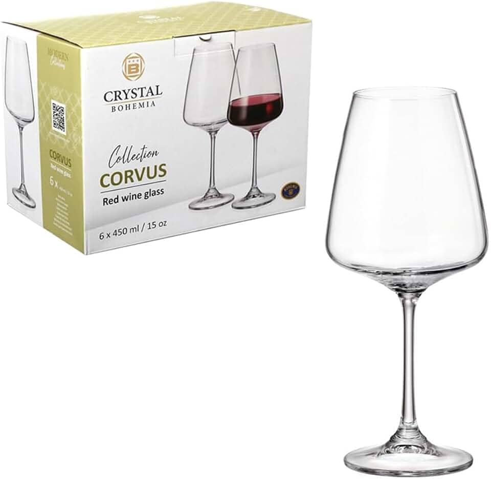 Bohemia -Taça para vinho de Cristal Corvus 450ml 6 peças